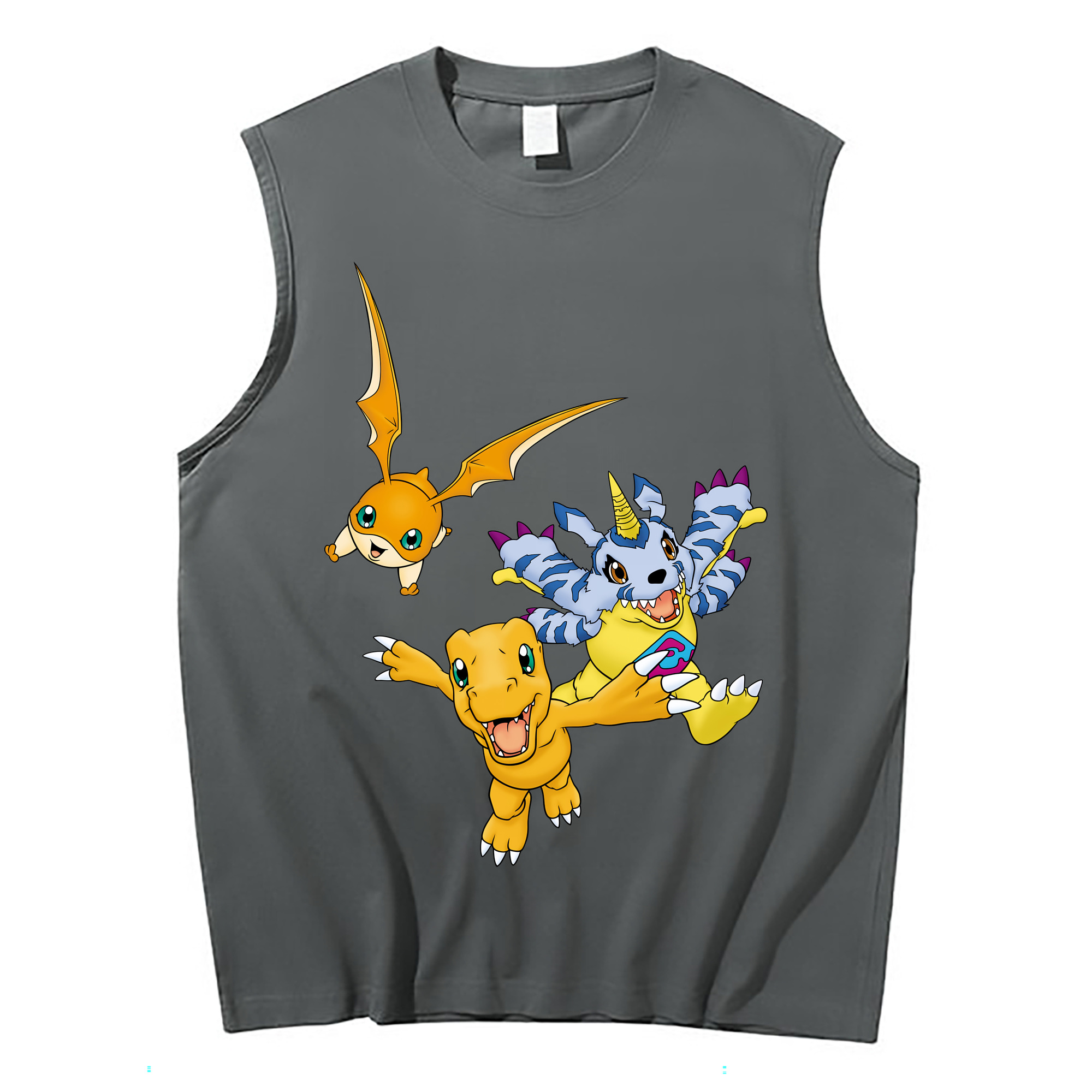 （画像用） Digimon デジタルモンスター/デジモン コットン100％タンクトップ（フロントプリント）